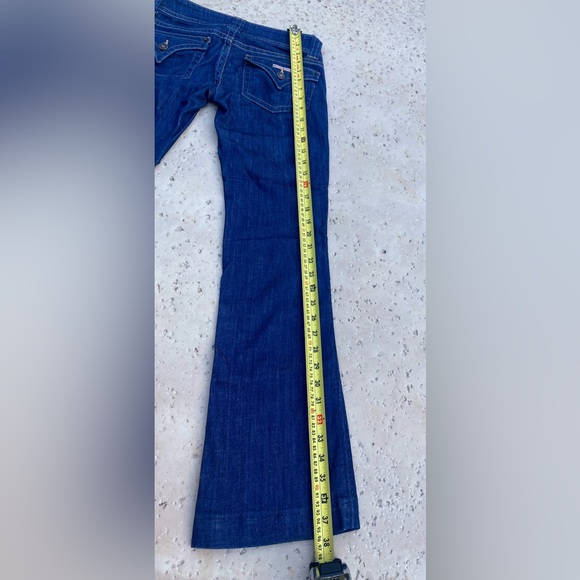 Hudson dark wash jeans size 24 bootcut low rise 2 button with zipper on front - Picture 9 of 16